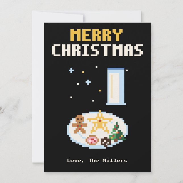 Kakor till tomten Pixel Art Julkort (Framsida)
