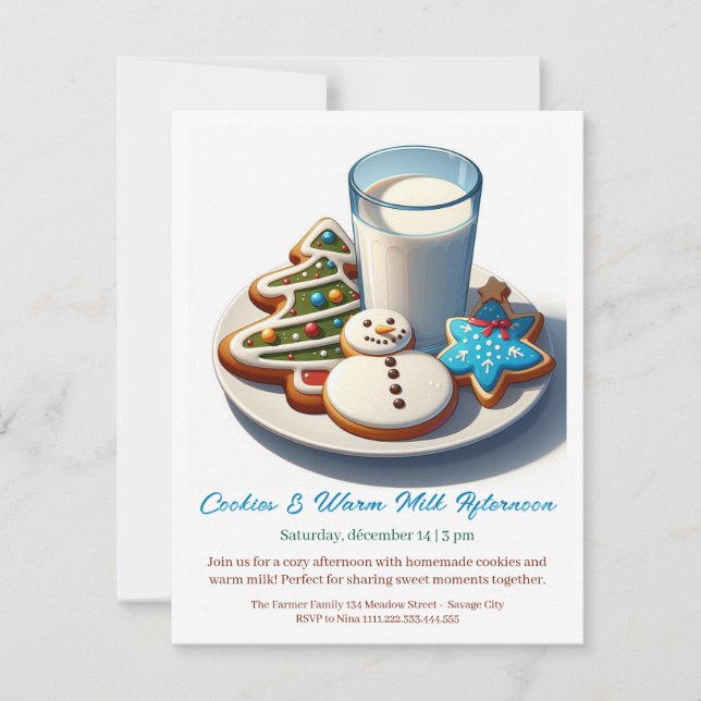 🥛🍪 "Kakor & Varm Mjölk Eftermiddag" Inbjudan 🍪 (Framsida)