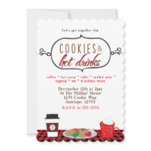 Kakor & varma drycker Holiday Party-inbjudningar