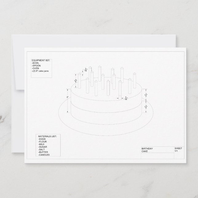 Kakplan för födelsedagar kort (Framsida)
