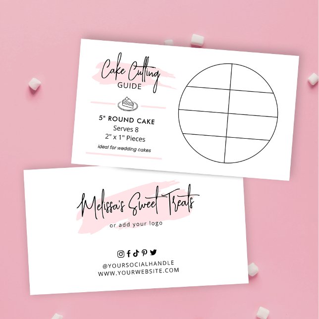Kakskärningsguide för 5-tums runda Bröllop-kummeld Tilläggskort (5 inch round cake cutting guide for 2x1" wedding portions)