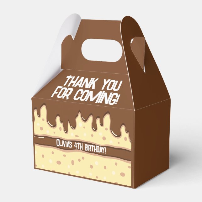 Kakssegment tecknad söt barns födelsedag party presentaskar (Framsidan Sidan)