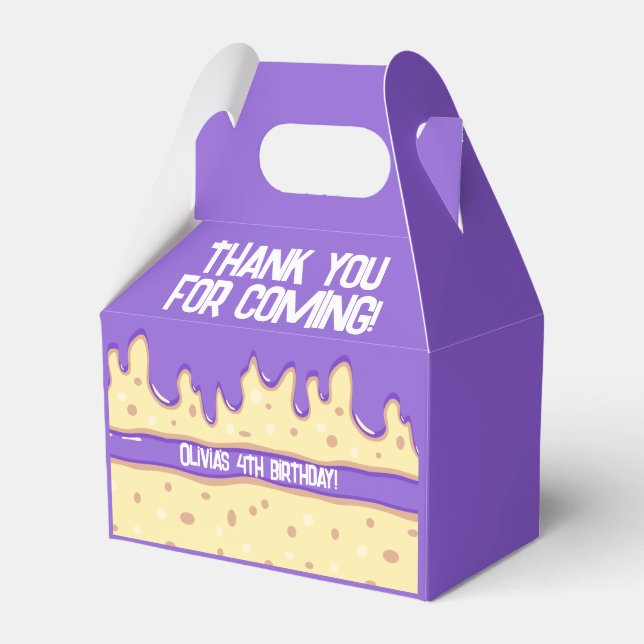 Kakssegment tecknad söt barns födelsedag party presentaskar (Framsidan Sidan)