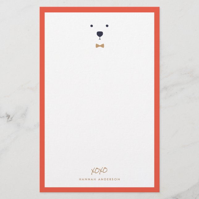 Kaktovik Polar Bear Stationery Brevpapper (Framsida)