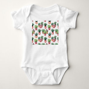 Kaktsamling i krukor, vattenfärg. t shirt