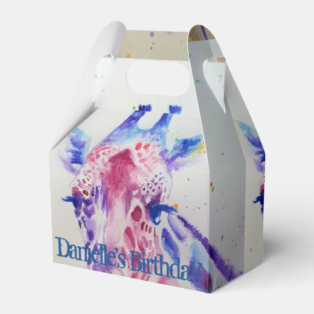 Kaktura för djurparken Cute Giraffe Zoo Birthday C Presentaskar (Framsidan Sidan)