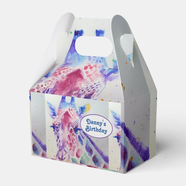 Kaktura för djurparken Cute Giraffe Zoo Birthday C Presentaskar (Framsidan Sidan)
