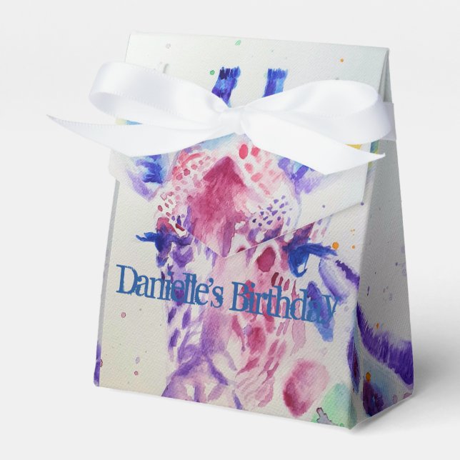 Kaktura för djurparken Cute Giraffe Zoo Birthday C Presentaskar (Framsidan Sidan)