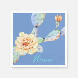 Kaktus blommar öknen blomma akvarell pappersservett