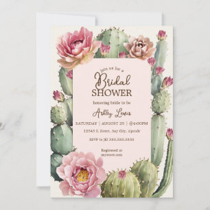 Kaktus blomsterlig fiesta bröllop boho dröm inbjudningar