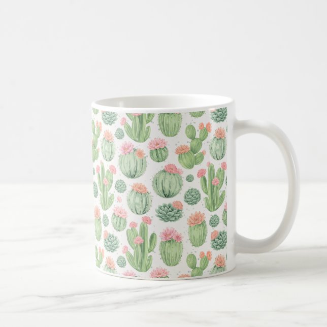 Kaktus Blomsterträdgård Kaffemugg (Höger)