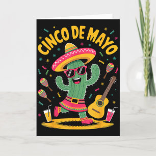 Kaktus Cinco De Mayo Sombrero Maracas Musikfest Kort