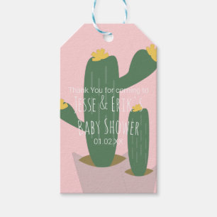 Kaktus Cupcakes Baby Shower Tacksam Rosa Presentetikett