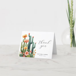 Kaktus Fiesta Blommig Bröllopsdusch Tack Kort
