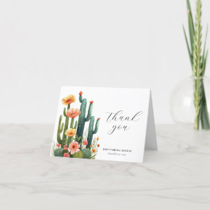 Kaktus Fiesta Blommig Bröllopsdusch Tack Kort