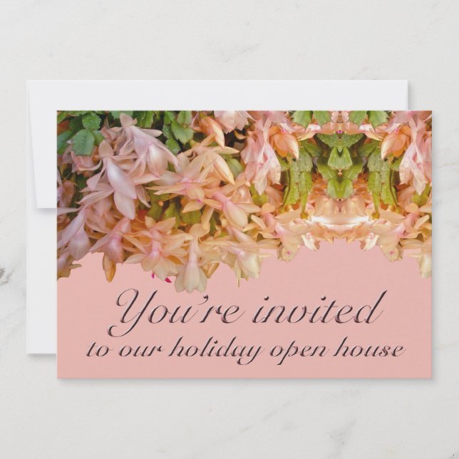 Kaktus för jul för hus för inbjudanhelgdag öppen inbjudningar (Framsida)