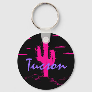 Kaktus för Saguaro för Tucson Arizona neonöken Nyckelring