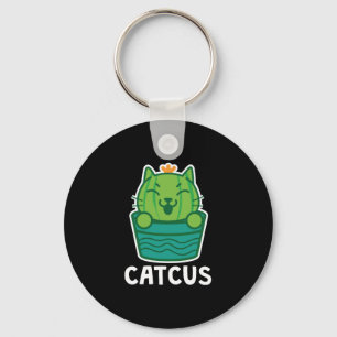 Kaktus för suckulent för Catcus rolig kattälska Nyckelring
