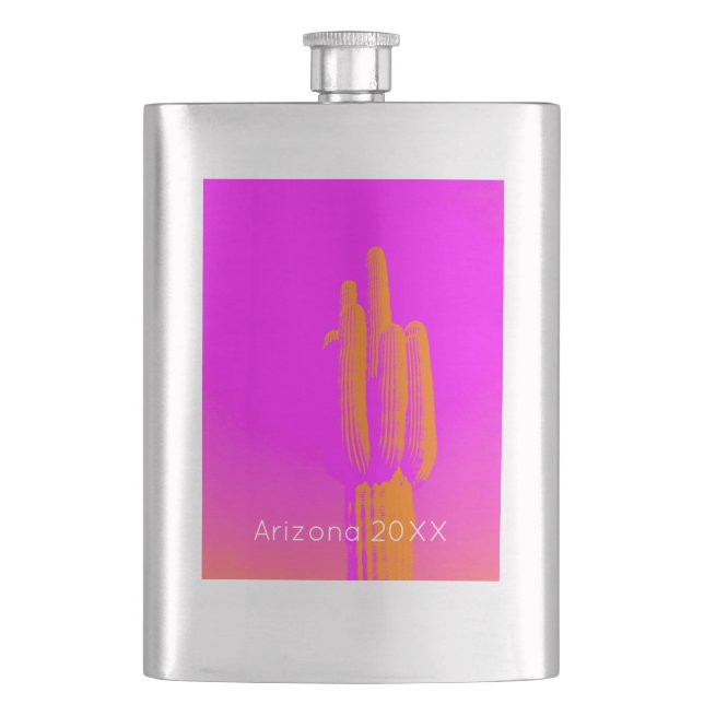 Kaktus Fotoart Rosa Orange Anpassad Text Öken Fickplunta (Framsidan)
