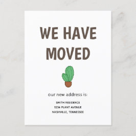 Kaktus i en kruka Vi har flyttat Meddelande Vykort
