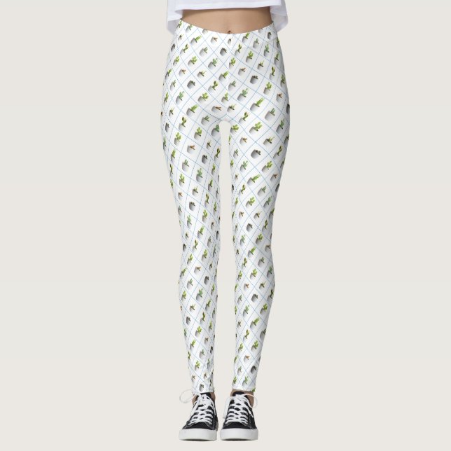 Kaktus i krukor leggings (Framsida)