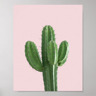 Kaktus i Rosa Poster