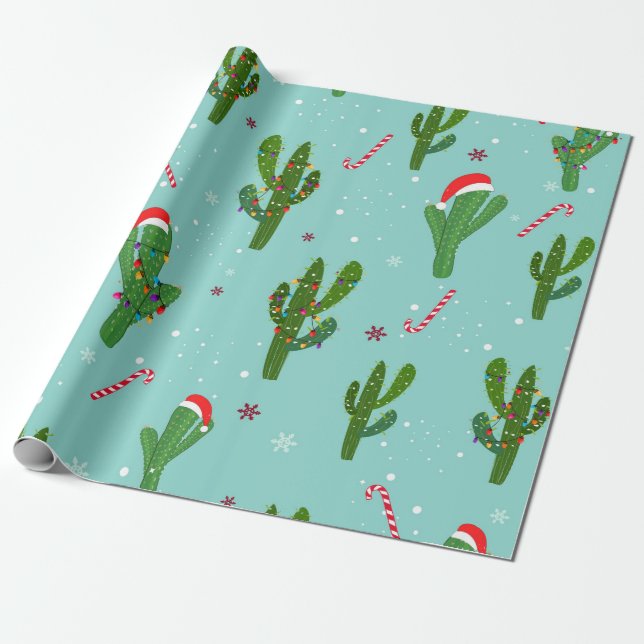 Kaktus julgran presentpapper (Utrullad)