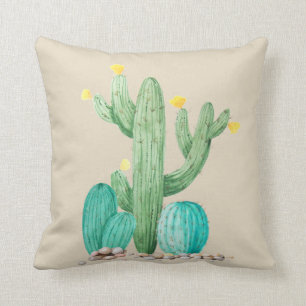 Kaktus Kaktusar Sukkulent Sydväst Öken Akvarell Kudde