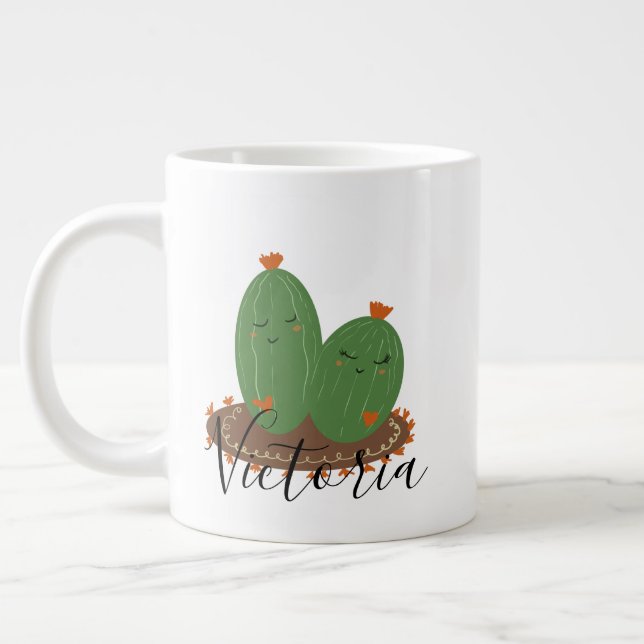 Kaktus Kramande Klotter Namn Jättekaffemugg Jumbo Mugg (Vänster)