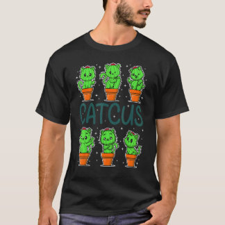 Kaktus, Kvinnor Mäns Kaktus Katt, Växt , Kaktus, P T Shirt