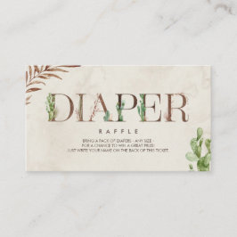 Kaktus läder Inspired Baby Shower Raffle Tilläggskort