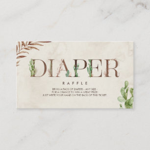 Kaktus läder Inspired Baby Shower Raffle Tilläggskort