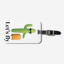 Kaktus med resväska-tagg