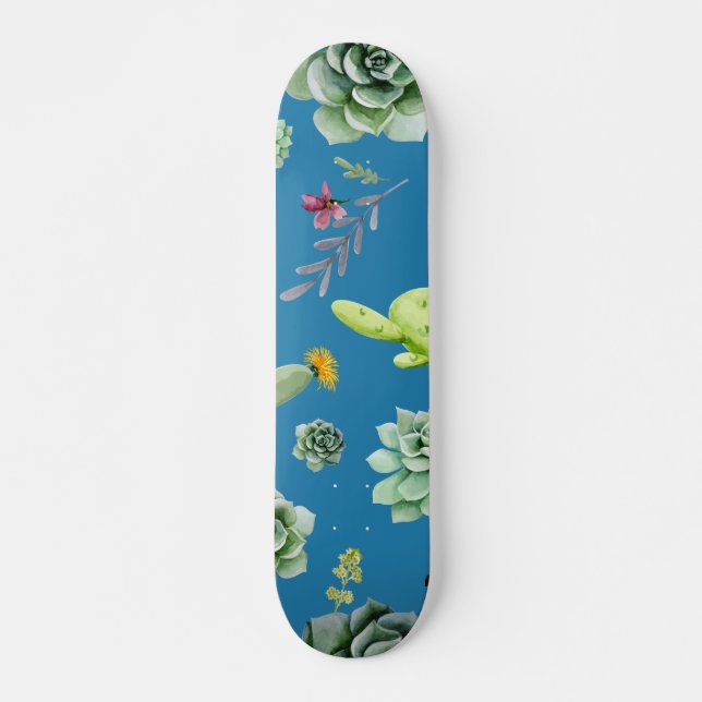 Kaktus Mönster 5 Mini Skateboard Bräda 18,5 Cm (Framsida)