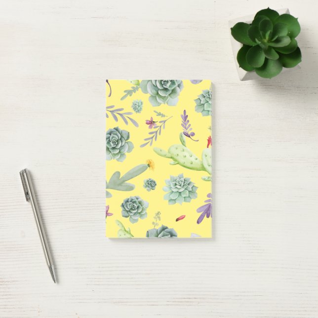Kaktus Mönster 9 Post-it Block (Kontor)