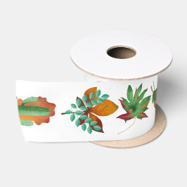 Kaktus och blad Satinband