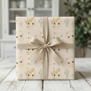Kaktus och lama baby shower-presentpapper presentpapper