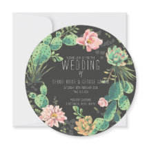 Kaktus och suckulära inbjudningar, andedräkt Bröll