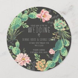 Kaktus och suckulära inbjudningar, andedräkt Bröll Inbjudningar