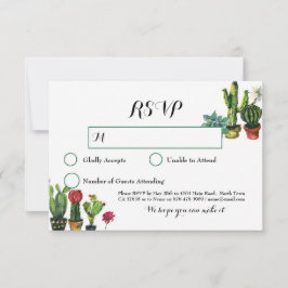 Kaktus RSVP Bröllopsfest Svar Kort Ljus
