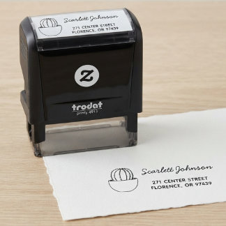Kaktus Självbläckande Returadress Stämpel