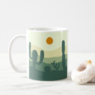 kaktus, sol och öken kaffemugg