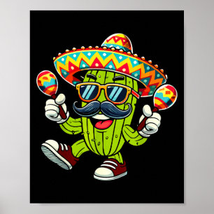 Kaktus Sombrero Cinco De Mayo Mexikansk Kaktusfest Poster