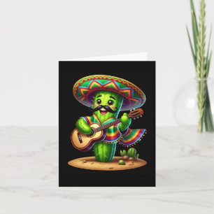 Kaktus Sombrero Gitarr Cinco De Mayo Pojkar Barn M Kort