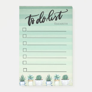 Kaktus, Sukkulenter Grön Att Göra-Lista Post-it Block