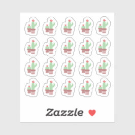 Kaktus Terrakotta Krukor Former Blommig Djungel Klistermärken