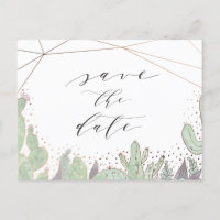 Kaktus & Terrarium Geometrisk Save the Date