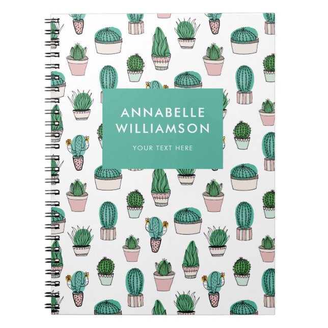 Kaktus växtmönster anteckningsbok (Framsidan)
