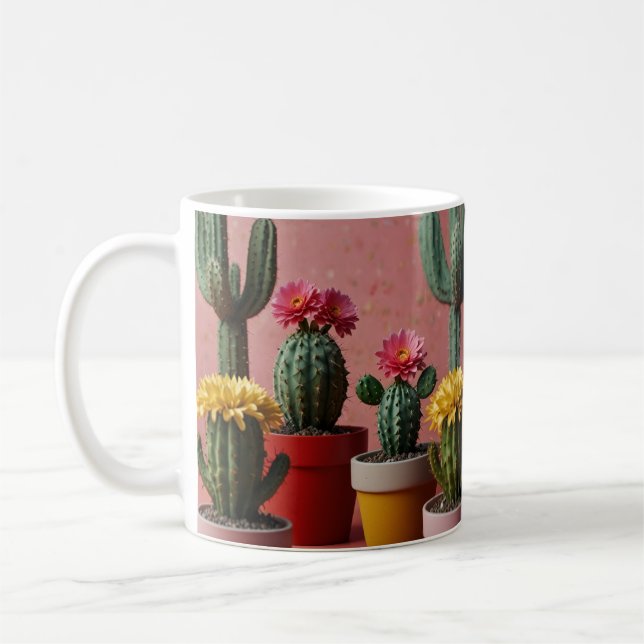 Kaktusälskare i blomning kaffemugg (Vänster)