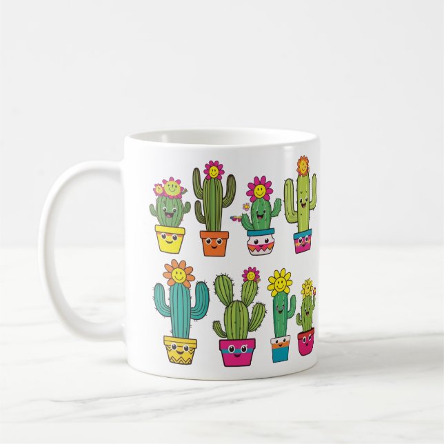 Kaktusälskare söta kaffemugg (Vänster)